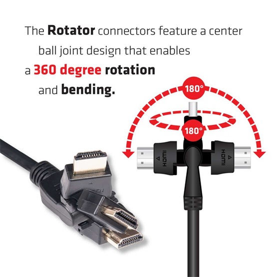  Club3D HDMI 2.0 4K60Hz UHD 360  2m Rotary kábel