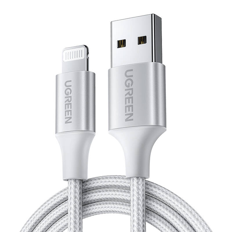 UGREEN USB Lightning kábel, 2.4A US199, 2m (ezüst) UGREEN USB Lightning kábel, 2.4A US199, 2m (ezüst)