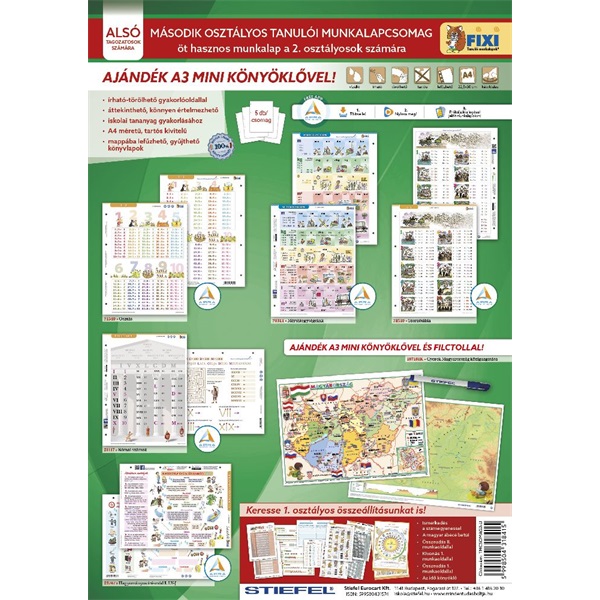 Tanulói munkalap csomag, 5 munkalap, 1 alátét, filc, STIEFEL "II. osztály" Tanulói munkalap csomag, 5 munkalap, 1 alátét, filc, STIEFEL "II. osztály"