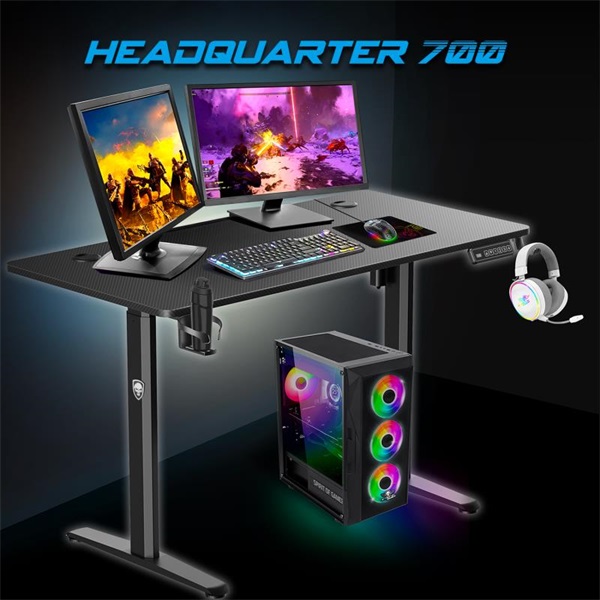 Spirit Of Gamer Headquarter 700 Gaming Desk Fekete