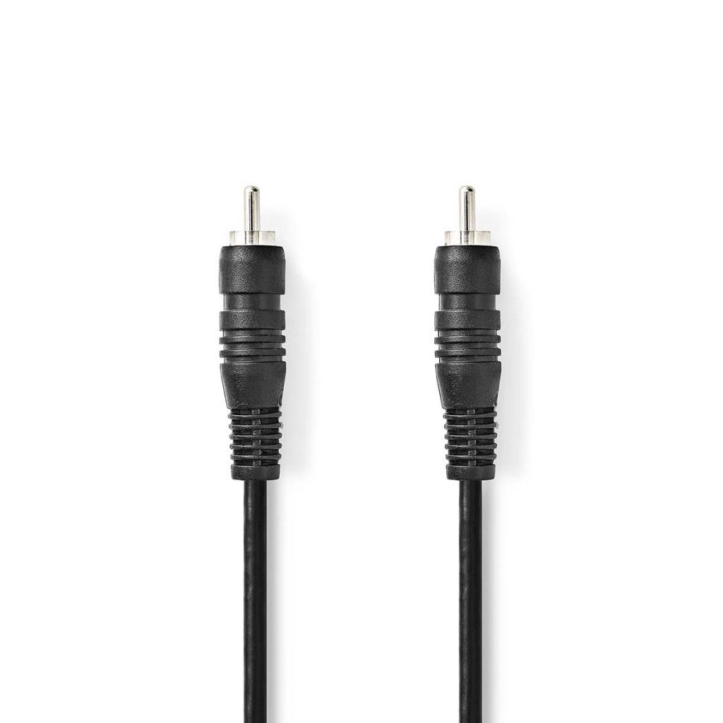 Nedis RCA Dugasz x2, PVC, nikkelezett, digitális audio kábel, 1m, fekete (CAGP24170BK10)