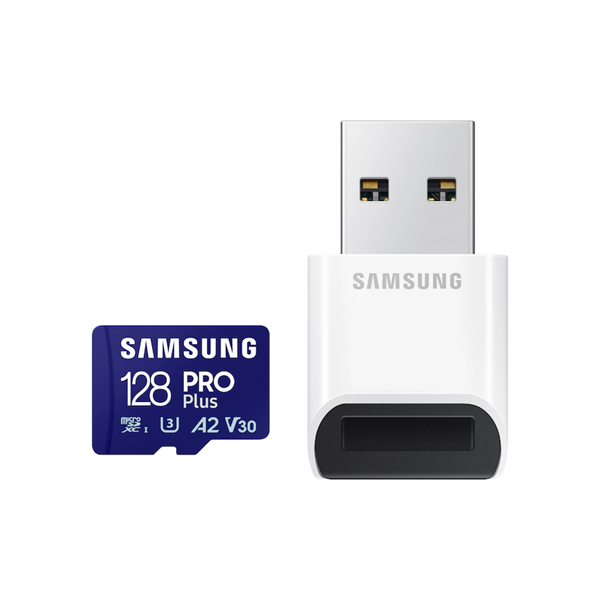 Samsung 128GB microSDXC Pro Plus Class10 U3 A2 V30 adapter nélkül Memóriakártya Samsung 128GB microSDXC Pro Plus Class10 U3 A2 V30 adapter nélkül Memóriakártya