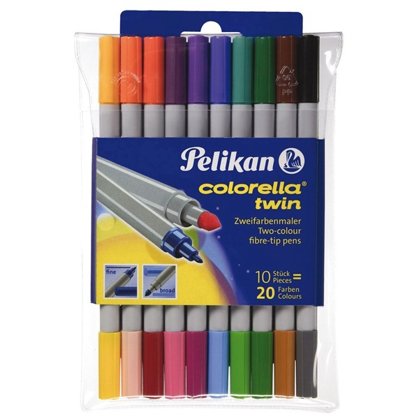 Pelikan Colorella Twin dupla 10db-os kétvégű rostirón készlet