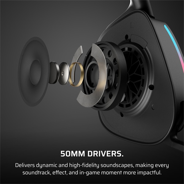 CORSAIR Vezeték Nélküli Headset VOID v2 Wireless Gaming Headset Dolby Atmos carbon