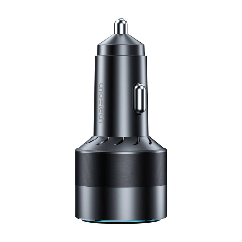 Choetech 63W Dual USB-C 45w + USB-A 18w gyors autós töltő Fekete 
