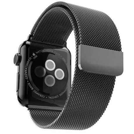 Mybandz Apple Watch 42/44mm Milánói fém óraszíj sötétszürke (APW421424)