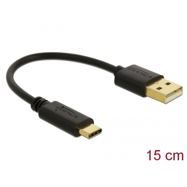 Delock 85354 15cm 3A USB-A - USB-C töltőkábel Delock 85354 15cm 3A USB-A - USB-C töltőkábel
