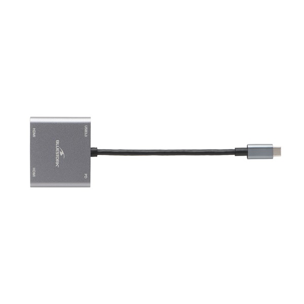 Bluestork  HUB-DUO-HDMI USB Hub Szürke 