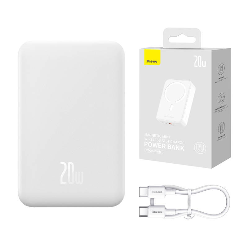 Powerbank Baseus Magnetic Mini 20000mAh 20W (white)