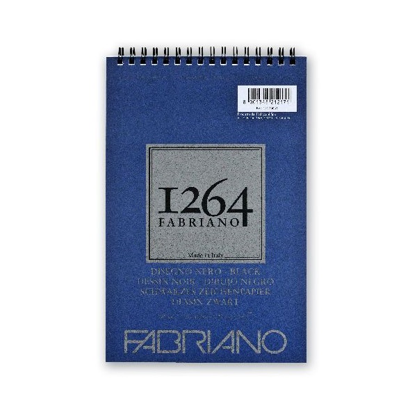 Fabriano 1264 200g A5 20lapos spirálkötött fekete rajztömb Fabriano 1264 200g A5 20lapos spirálkötött fekete rajztömb