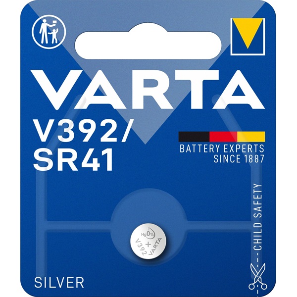 392 gombelem, ezüstoxid, 1,55V, 38 mAh, Varta SR41W, SR41, SR736, V392, D392, 247B, K, 280-13, SB-B1, RW47 392 gombelem, ezüstoxid, 1,55V, 38 mAh, Varta SR41W, SR41, SR736, V392, D392, 247B, K, 280-13, SB-B1, RW47