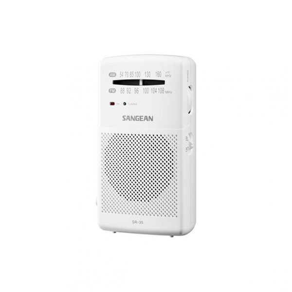 Sangean SR-35W Pocket 100 hordozható FM/AM fehér zsebrádió Sangean SR-35W Pocket 100 hordozható FM/AM fehér zsebrádió