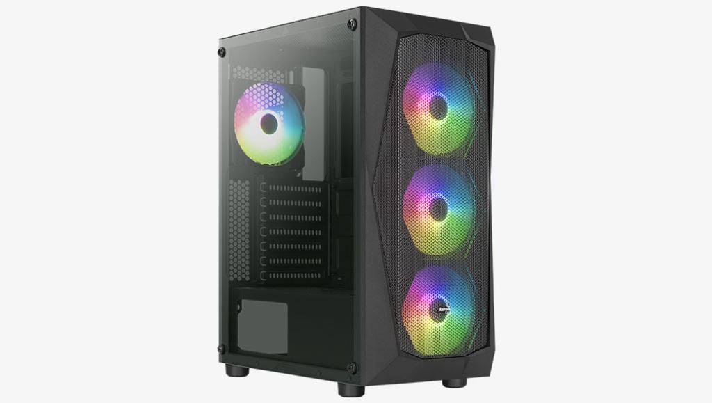 AeroCool Falcon ARGB Falcon-A-BK-V2 táp nélküli ház akril oldallappal fekete (ACCM-PV41142.11)