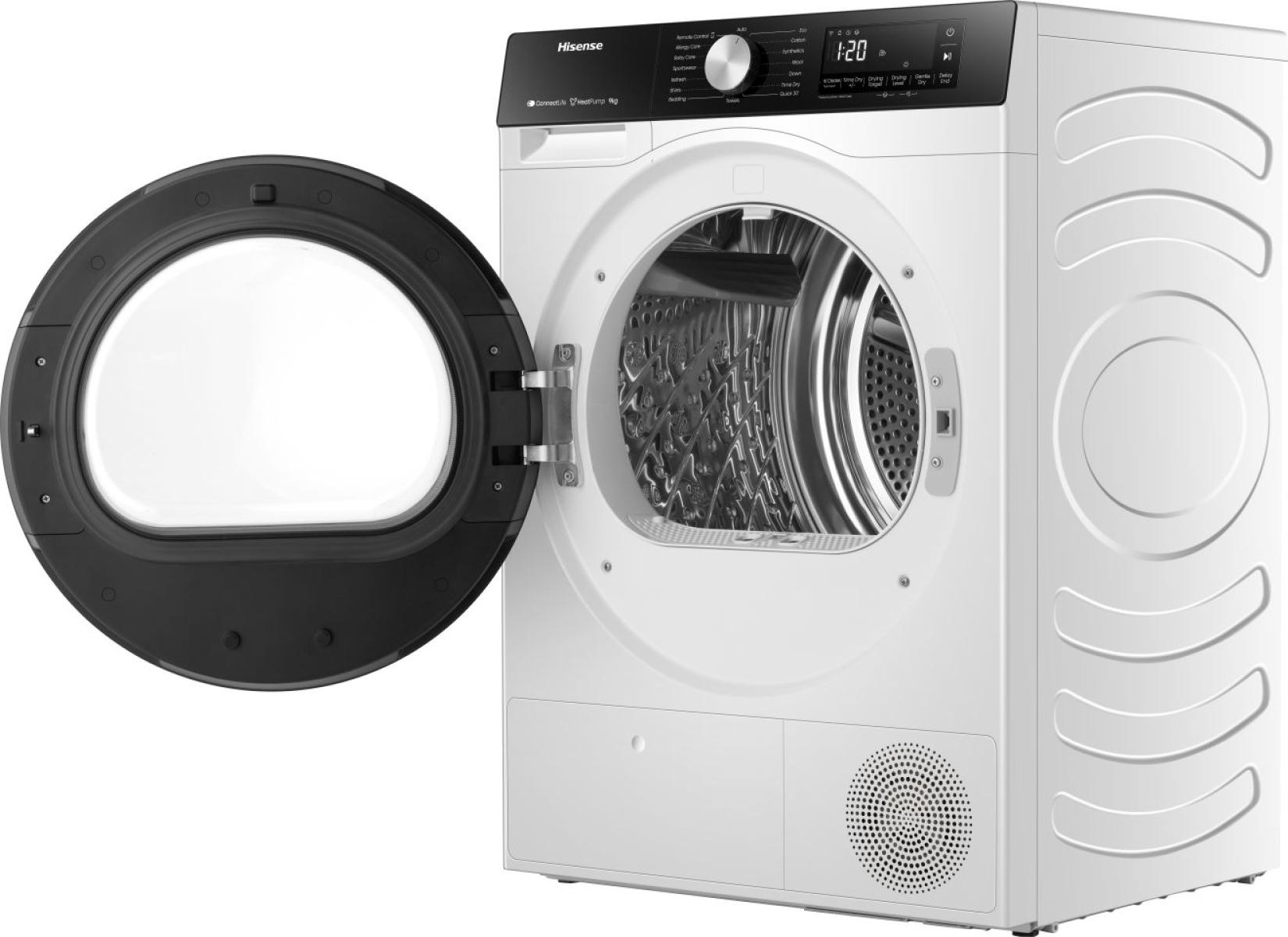 Hisense DH3S902BW3 Hőszivattyús szárítógép - 9 Kg, C Energiaosztály, WiFi