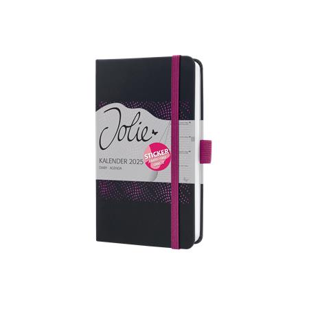 Sigel Naptár, A6, heti, 2025, kemény boritó,  "Jolie", fekete-pink (SIJ5212)