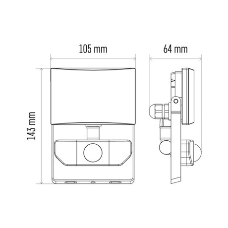 Emos ZS2911 TAMBO LED REFLEKTOR 10.5W 800LM MOZGÁSÉRZÉKELŐVEL IP54 NW