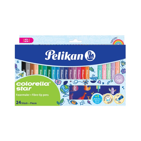 Pelikan Colorella S. C302 filctoll 24db-os (18+ 6db pasztell) + sablon Pelikan Colorella S. C302 filctoll 24db-os (18+ 6db pasztell) + sablon