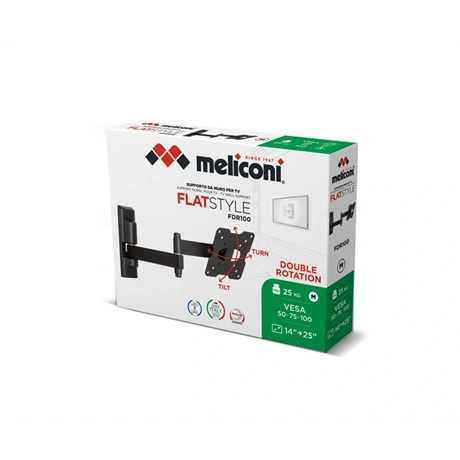 Meliconi 580460 FLATSTYLE FDR100   VESA 100 dupla karos 14-25"  Fali konzol