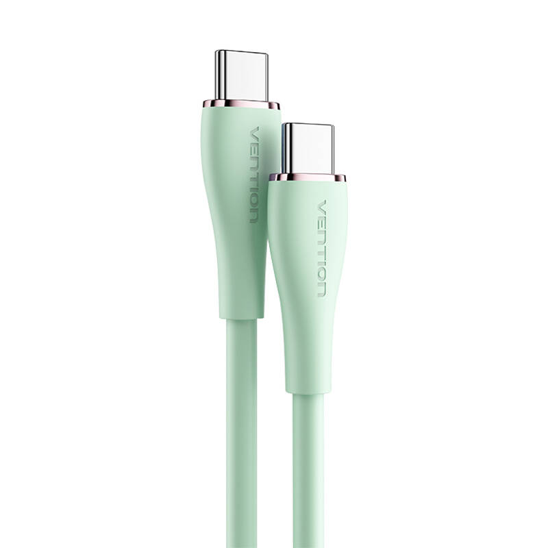 USB-C 2.0 to USB-C 5A Cable Vention TAWGG 1.5m Light Green Silicone USB-C 2.0 to USB-C 5A Cable Vention TAWGG 1.5m Light Green Silicone