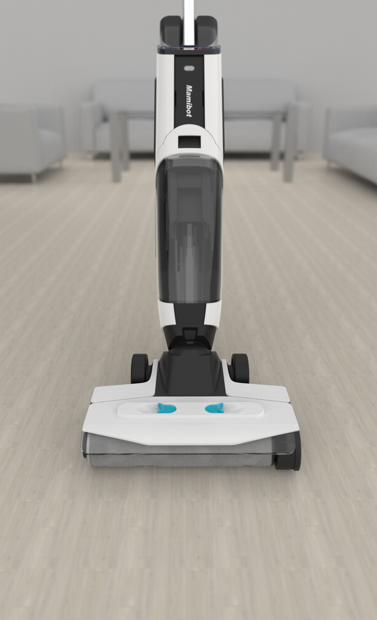 Mamibot vezeték nélküli álló porszívó, felmosóval, Wet Dry vacuum cleaner Flomo I plus, fekete-fehér