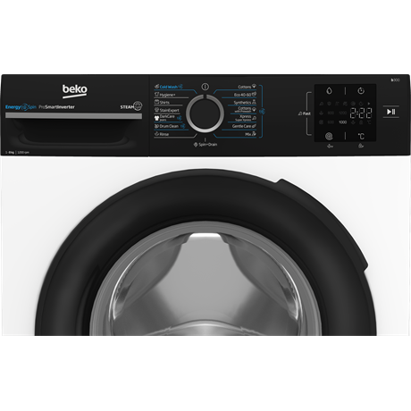 Beko BM3WFSU38213WPBB Elöltöltős mosógép - 8kg, 1200 ford./perc, A Energiaosztály, SteamCure gőz technológia