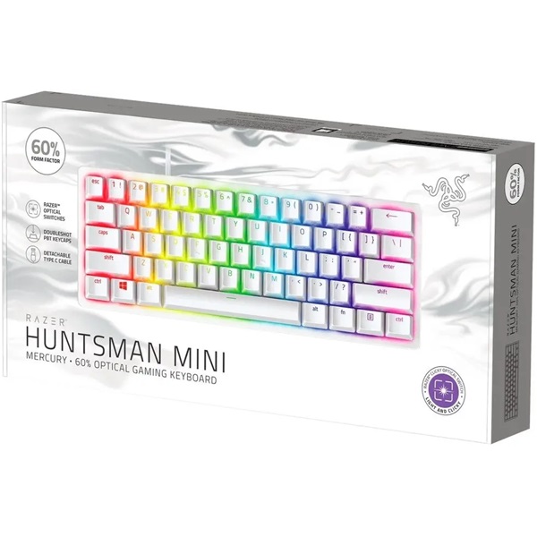 Razer Huntsman Mini Linear Optical Switch (Red) US billentyűzet Mercury - fehér (RZ03-03390400-R3M1)