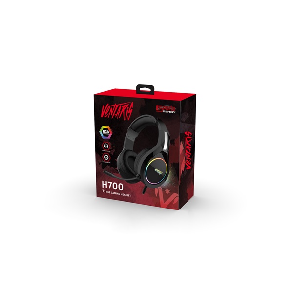 Ventaris H700 RGB 7.1 gamer headset fekete