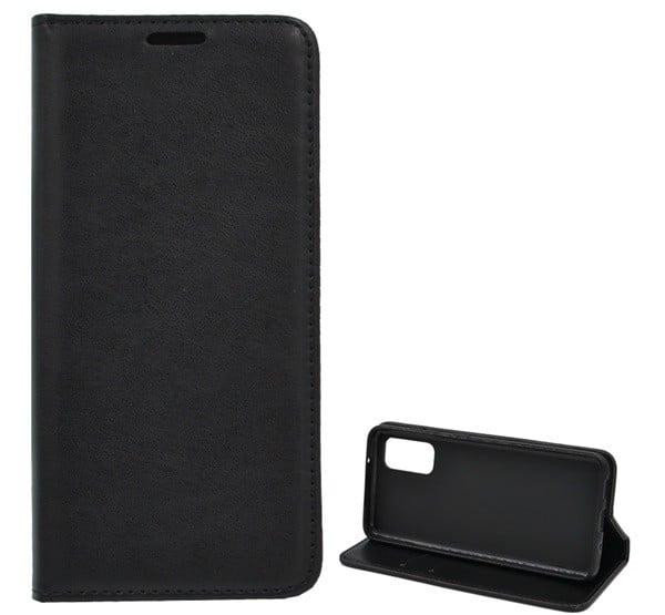 Tok álló, bőr hatású (FLIP, oldalra nyíló, asztali tartó funkció) FEKETE [Samsung Galaxy S20 5G (SM-G981U)]