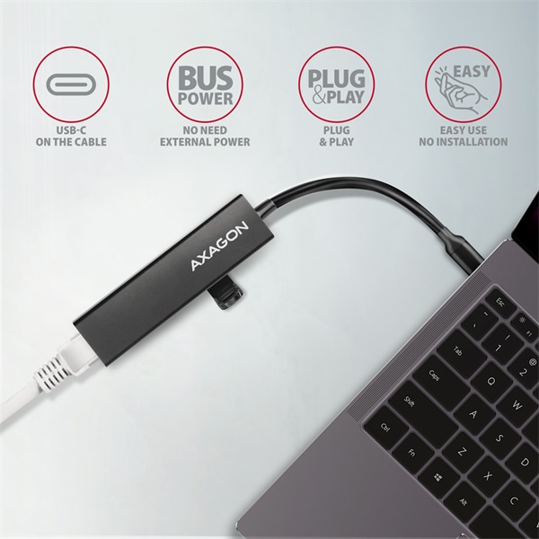 Axagon HMC-GL3A SuperSpeed USB3.2 Gen 1 C hub + Gigabit LAN