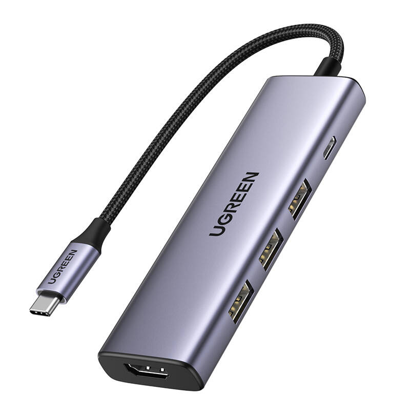 UGREEN CM511 3x USB USB-C HDMI 4K 30Hz PD 100W hub/adapter Szürke UGREEN CM511 3x USB USB-C HDMI 4K 30Hz PD 100W hub/adapter Szürke
