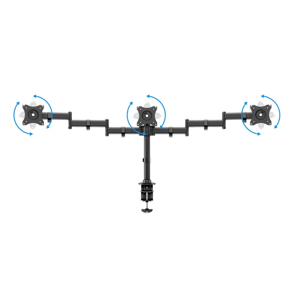 MULTIBRACKETS Asztali konzol (3 képernyős rögzítőkar), M Deskmount Basic Triple (15-27", max.VESA: 100x100 mm, 8 kg)