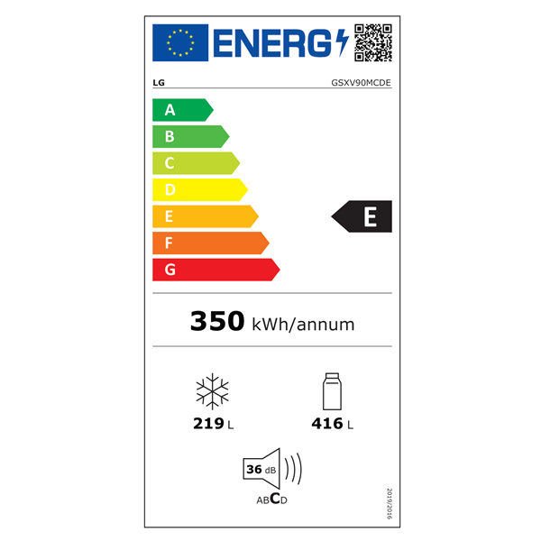 LG GSXV90MCDE Side by Side hűtőszekrény fekete