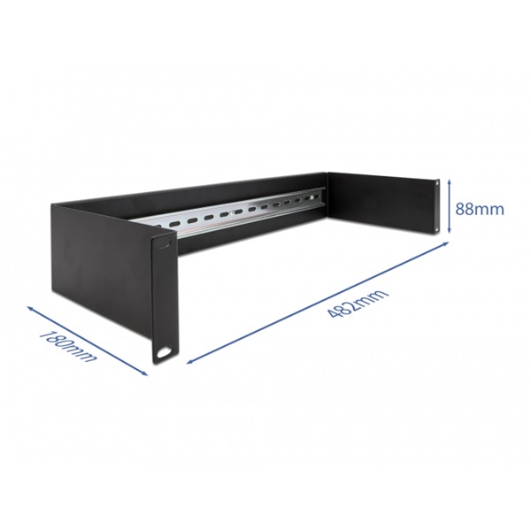 Delock 66884 19" 2U fekete DIN sin panel Delock 66884 19" 2U fekete DIN sin panel