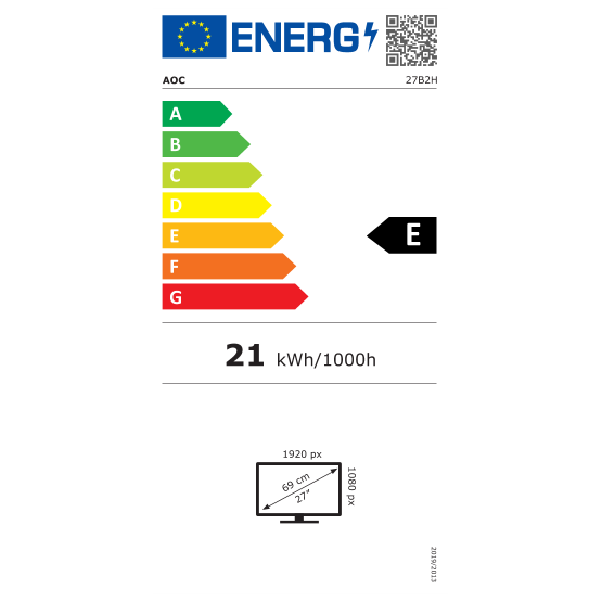  AOC 27" 27B2H/EU IPS WLED monitor  