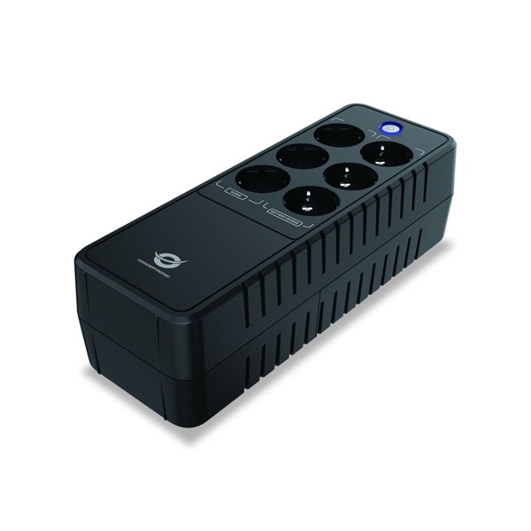 Conceptronic Elosztósor  650VA  ZEUS05E 6x Schuko Off line  RJ45 vonalvédelem Szünetmentes  Fekete 
