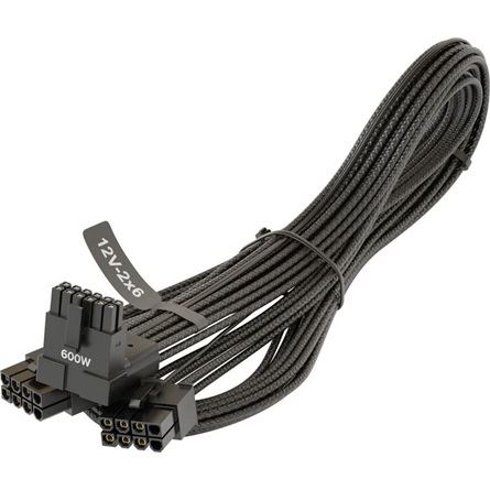 Seasonic 2db 8pin PCIe -> Power 16pin PCIe 12VHPWR F/F tápkábel 70cm fekete (WA2V16881BW)