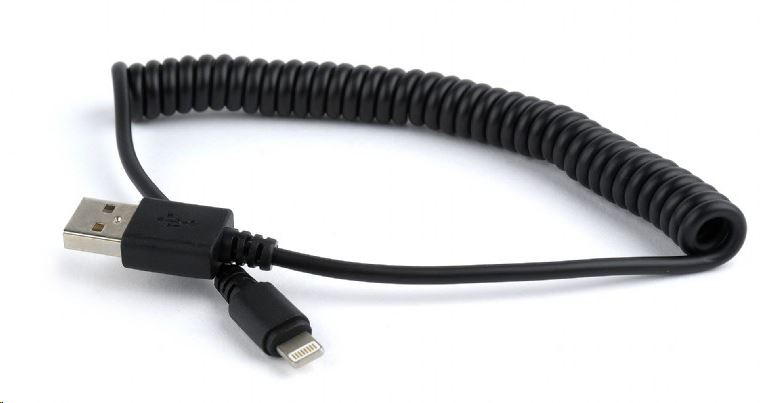 Gembird Cablexpert USB -> Lightning spirál kábel 1.5m fekete (CC-LMAM-1.5M) Gembird Cablexpert USB -> Lightning spirál kábel 1.5m fekete (CC-LMAM-1.5M)