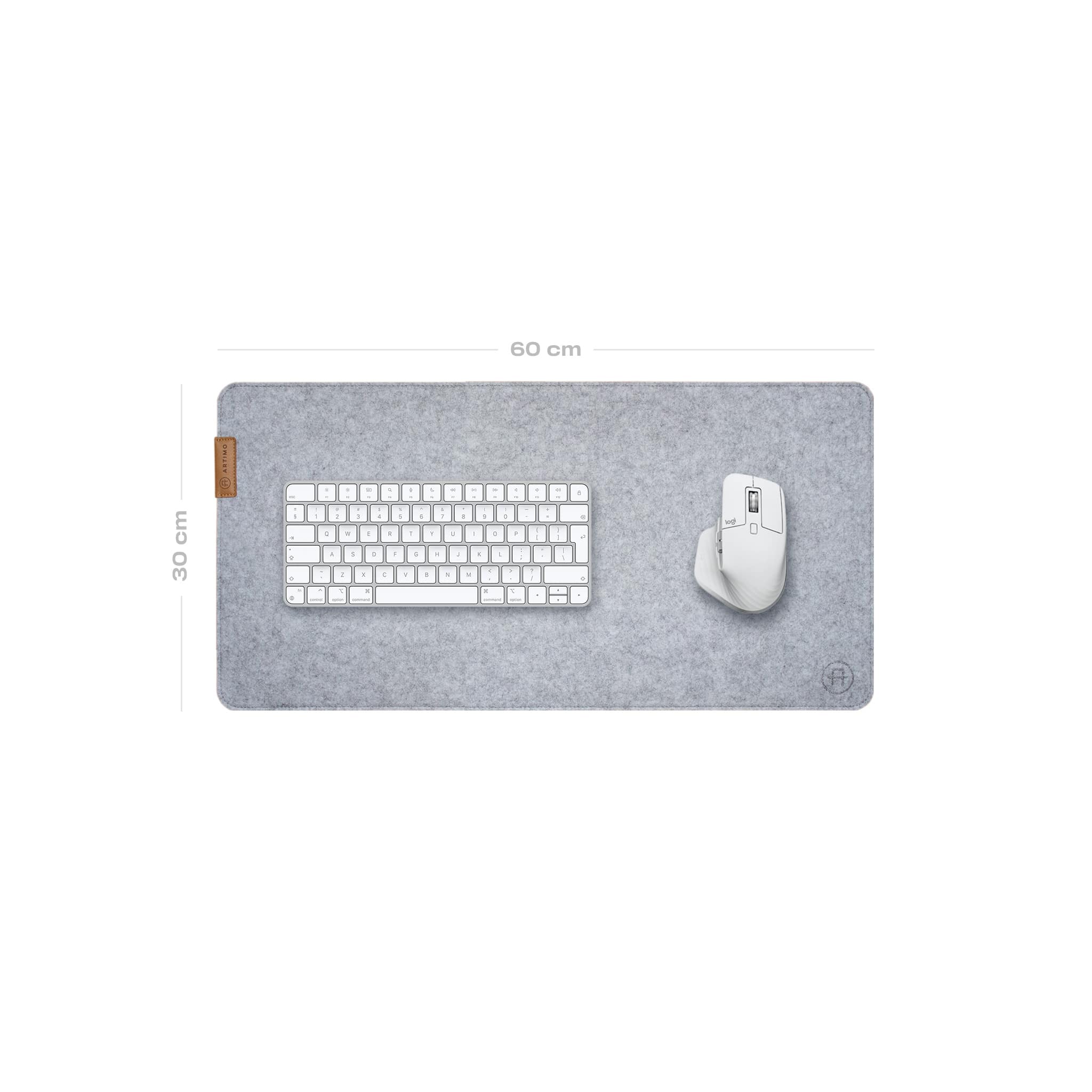 Artimo Desk Mat Felt Series S (60x30cm) Prémium filc egérpad Világos szürke