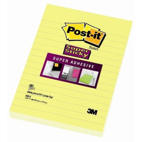 Post-it Super Sticky 102x152mm vonalas 90 lapos nárciszsárga jegyzettömb Post-it Super Sticky 102x152mm vonalas 90 lapos nárciszsárga jegyzettömb