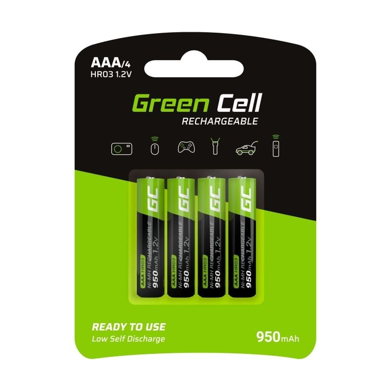 Green Cell 950mAh AAA akkumulátor (4db/csomag) (GR03) Green Cell 950mAh AAA akkumulátor (4db/csomag) (GR03)