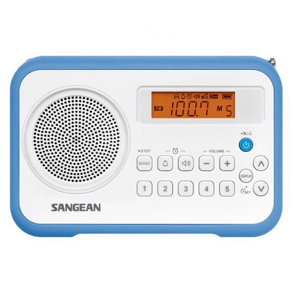 Sangean PR-D18W/B AM/FM-sztereó szintézeres kék hordozható rádió Sangean PR-D18W/B AM/FM-sztereó szintézeres kék hordozható rádió