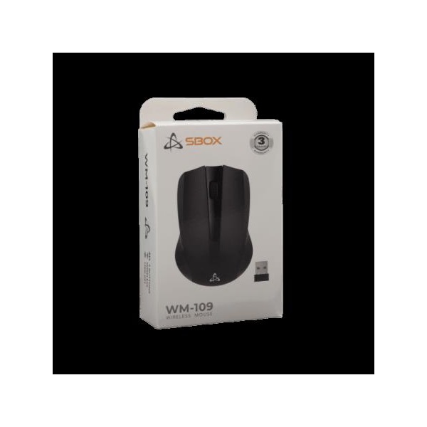 SBOX WM-109B Vezeték nélküli egér 1000 DPI 3D fekete SBOX WM-109B Vezeték nélküli egér 1000 DPI 3D fekete