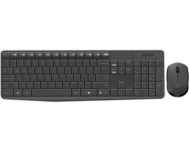 Logitech MK235 vezeték nélküli US billentyűzet + optikai egér szürke (920-007931) Logitech MK235 vezeték nélküli US billentyűzet + optikai egér szürke (920-007931)