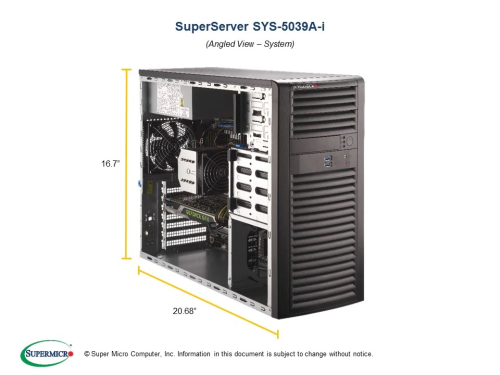 Supermicro SuperServer SYS-5039A-I 1xLGA2066 8RDIMM 900W TOWER