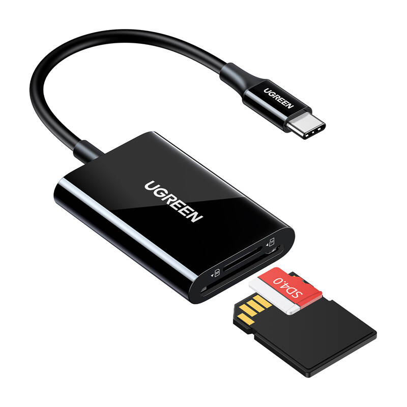 Ugreen 2-in-1 USB-C   CM265 Kártyaolvasó Fekete