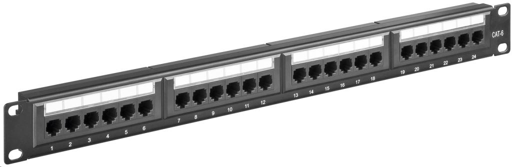 Goobay UTP patch panel 19" CAT6 24 port (93866)