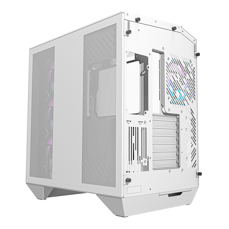 Darkflash DY470 számítógépház + 4 ventilátor + GPU konzol Fehér  