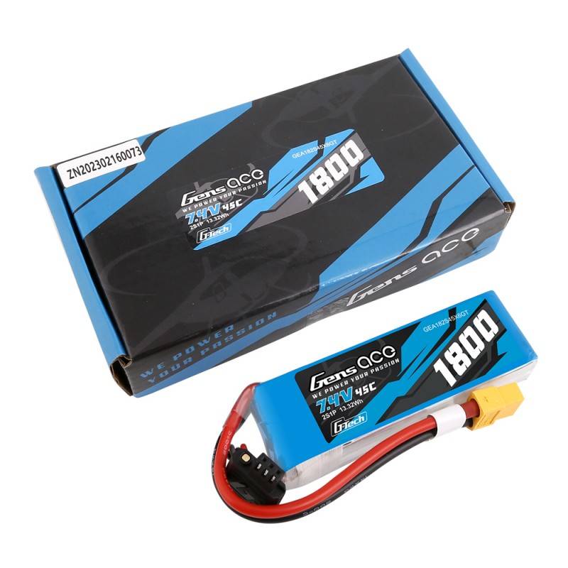 GensAce G-Tech LiPo 1800mAh 7.4V 45C 2S1P XT60 akkumulátor