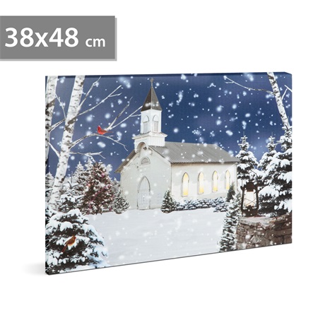 Family Christmas 58473 LED FALI KÉP 48 X 38 CM