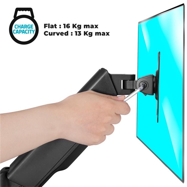 Advance  Ergomount Xtrem 17-45" dönthető forgatható Monitor Asztali konzol Fekete 